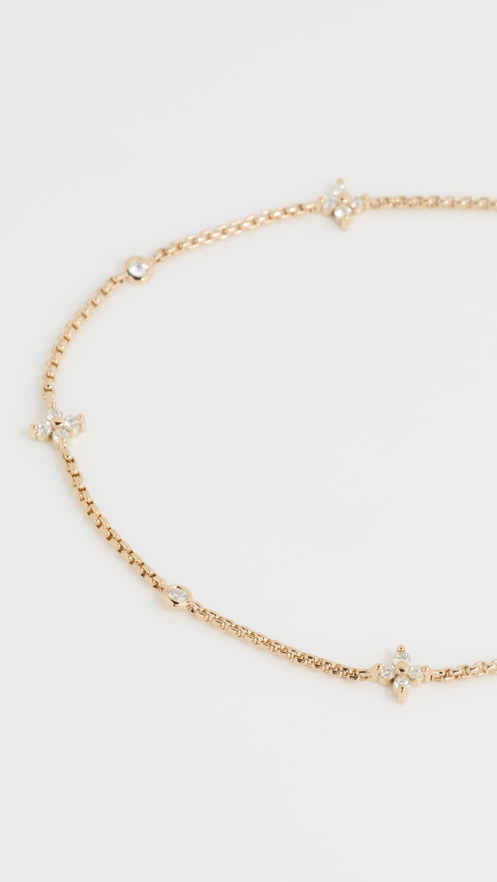 Zoe Chicco Women's 14k Gold Quad and Floating Diamond Station Bracelet
