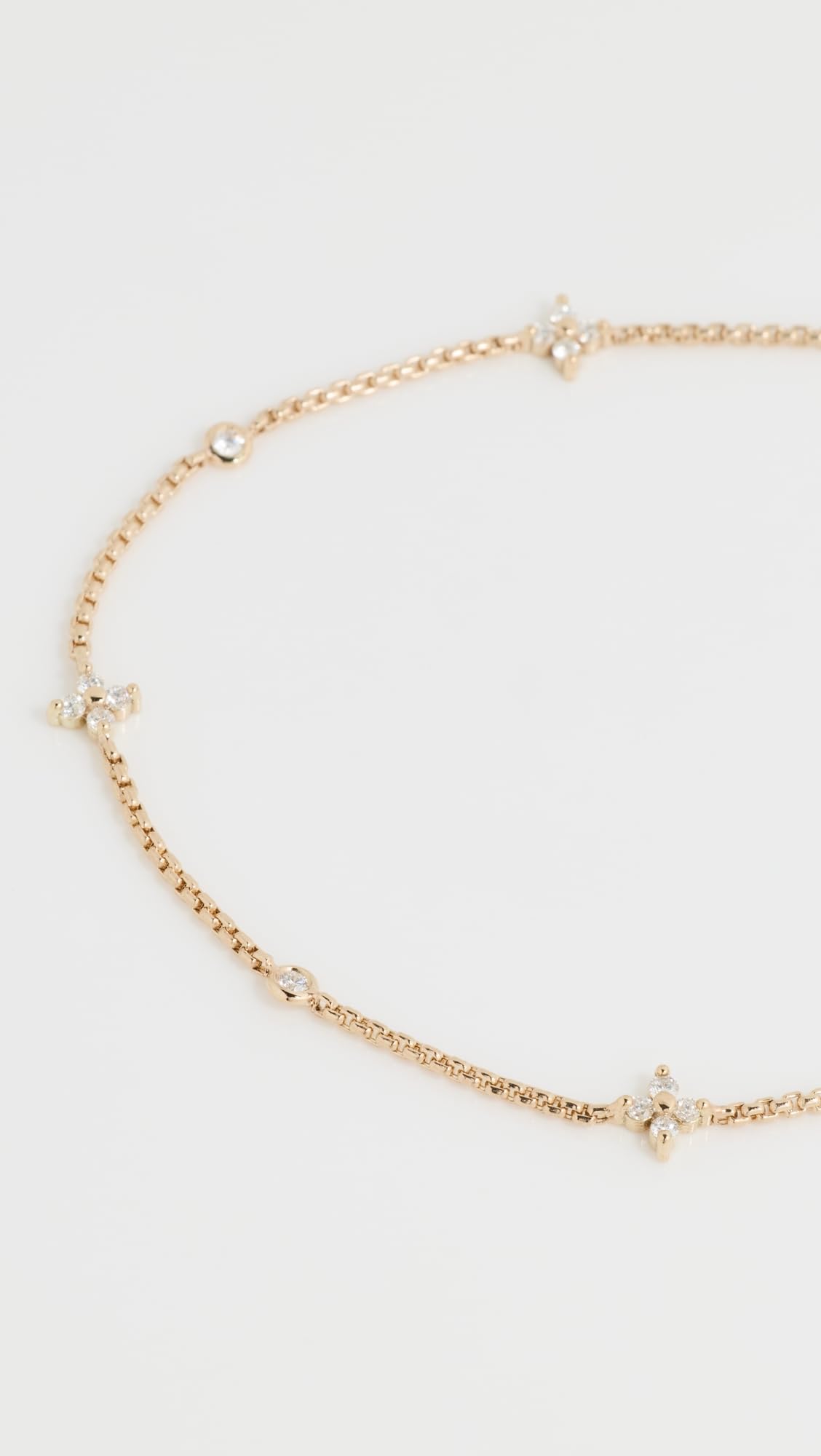 14K Gold Quad and Floating Diamond Station Bracelet