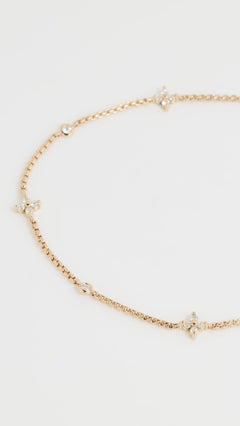 14K Gold Quad and Floating Diamond Station Bracelet