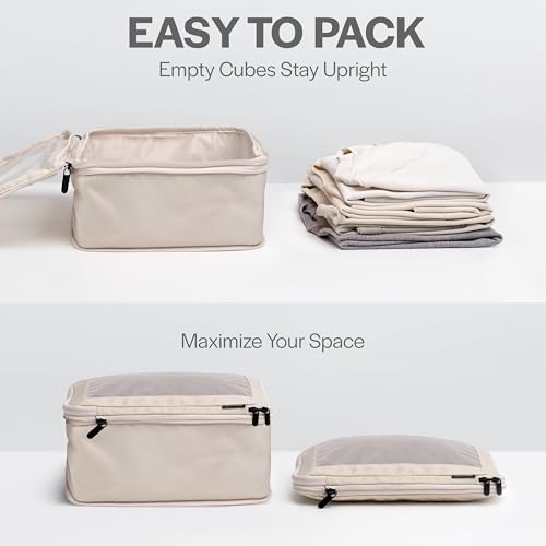 Double Zipper Compression Packing Cubes for Travel