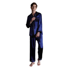 Mens Mulberry Silk Button Front Pajama Set