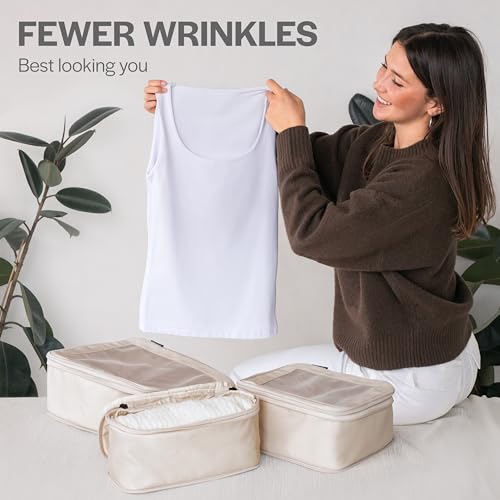Double Zipper Compression Packing Cubes for Travel
