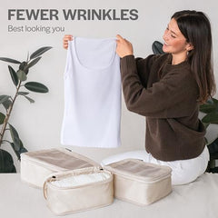 Double Zipper Compression Packing Cubes for Travel