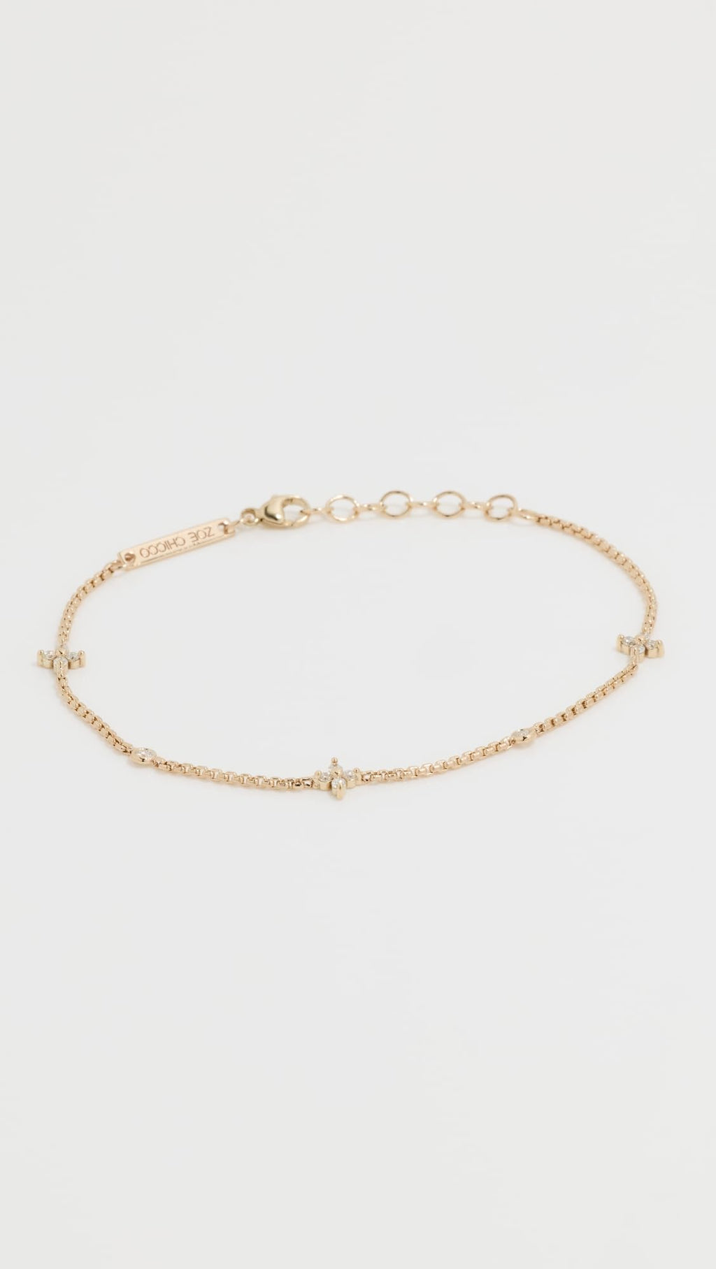 Zoe Chicco Women's 14k Gold Quad and Floating Diamond Station Bracelet