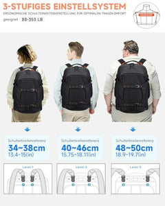 Flight Approved Detachable 2 in 1 50L Laptop Travel Backpack