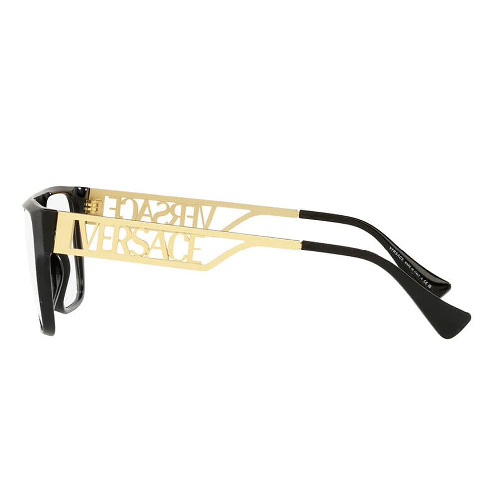 Black and Gold Rectangle Eyeglasses 55mm