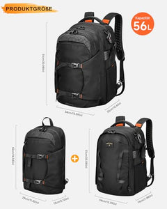 Flight Approved Detachable 2 in 1 50L Laptop Travel Backpack