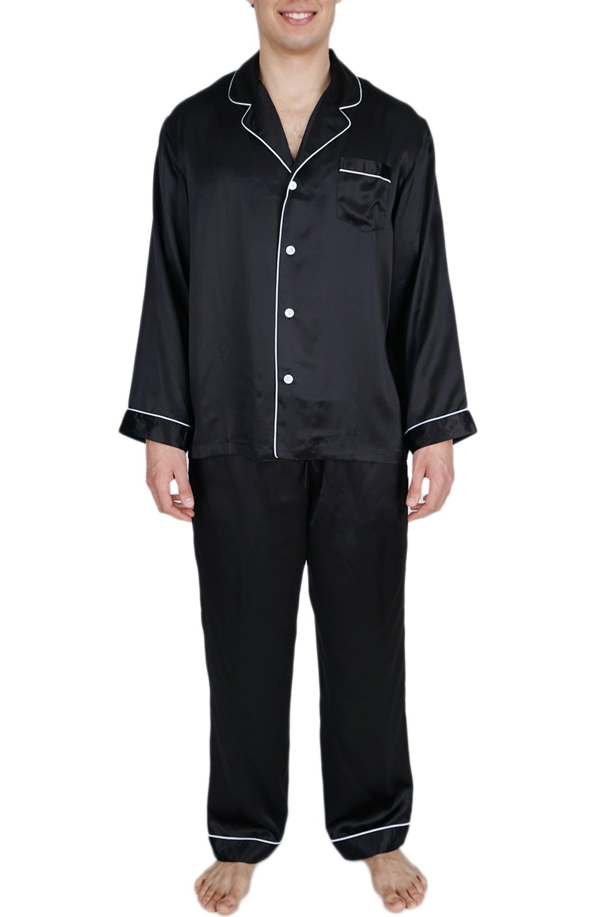 Mens Luxury Mulberry Silk Pajama Set