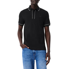 Mens Regular Fit Contrast Stretch Pique Polo Shirt