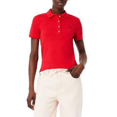 Womens Slim Fit Stretch Pique Polo Shirt