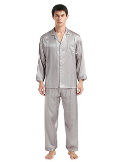 Mens Mulberry Silk Button Front Pajama Set