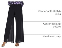 Women's Straight Leg Jersey Pant with Flowy Georgette Panels