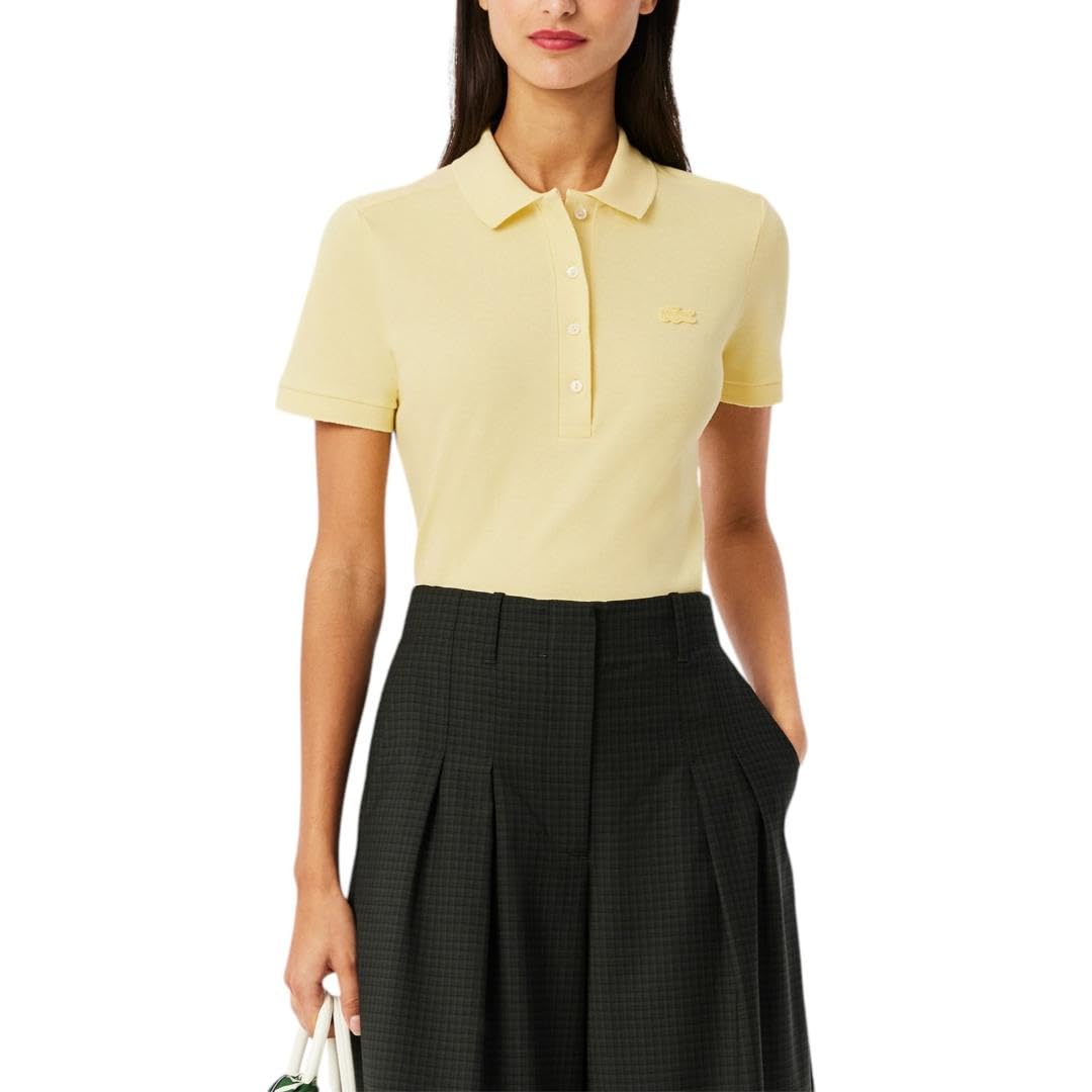 Womens Slim Fit Stretch Pique Polo Shirt