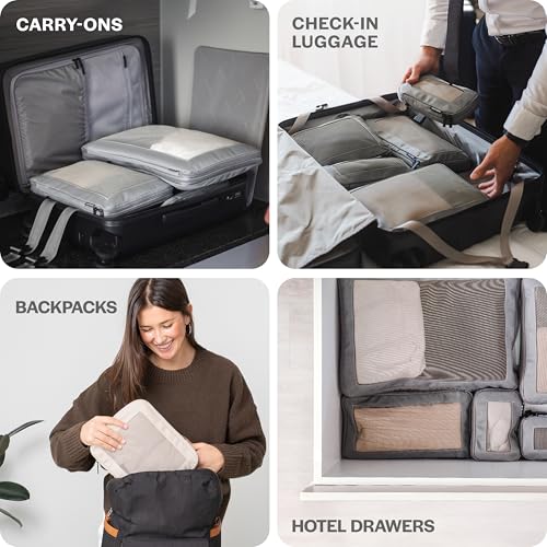 Double Zipper Compression Packing Cubes for Travel