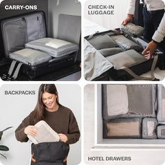 Double Zipper Compression Packing Cubes for Travel
