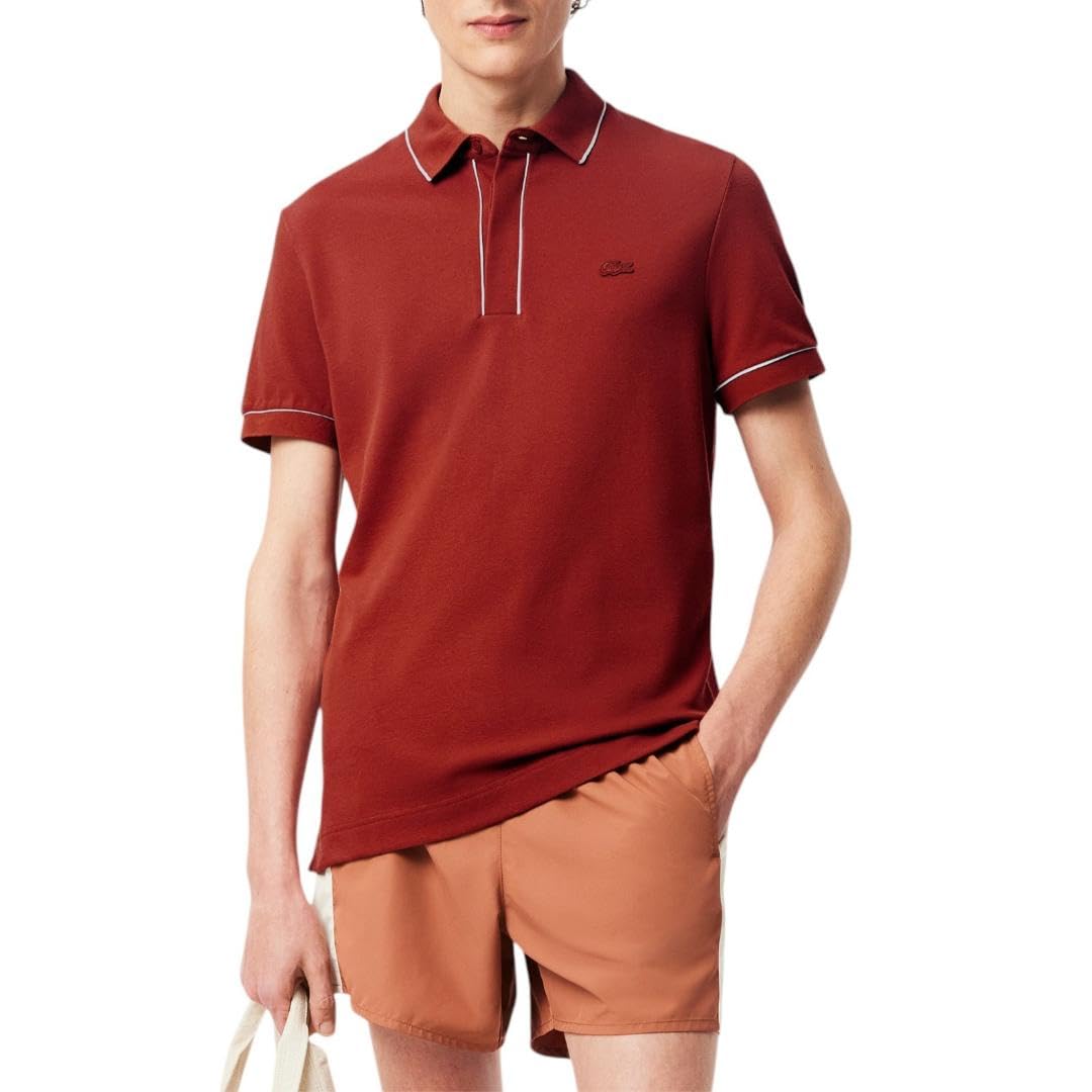 Mens Regular Fit Contrast Stretch Pique Polo Shirt