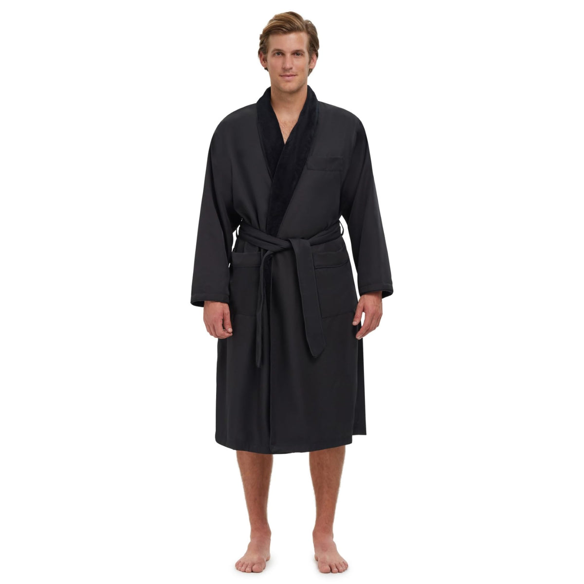Unisex Plush Lined Microfiber Bath Robe