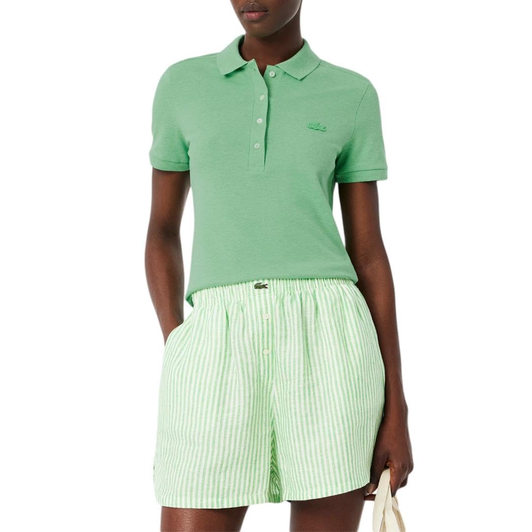 Womens Slim Fit Stretch Pique Polo Shirt