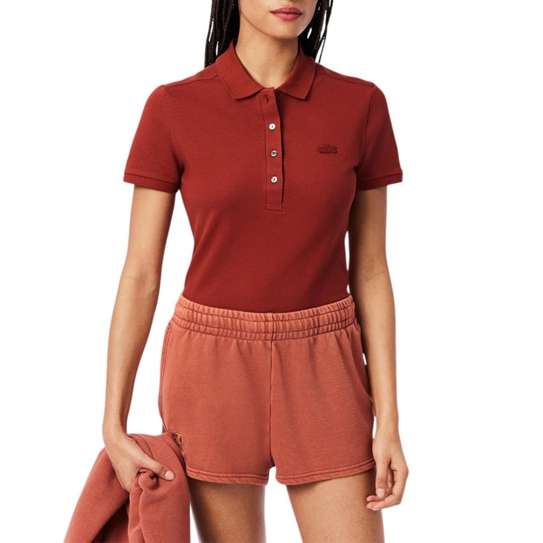 Womens Slim Fit Stretch Pique Polo Shirt