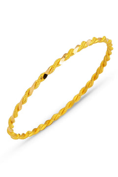 22K Yellow Gold Traditional Double Twisted Burma Bracelet for Women