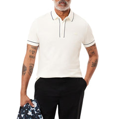 Mens Regular Fit Contrast Stretch Pique Polo Shirt