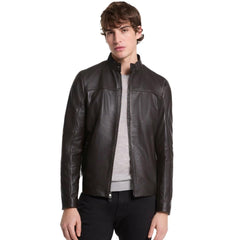 Mens Leather Racer Jacket