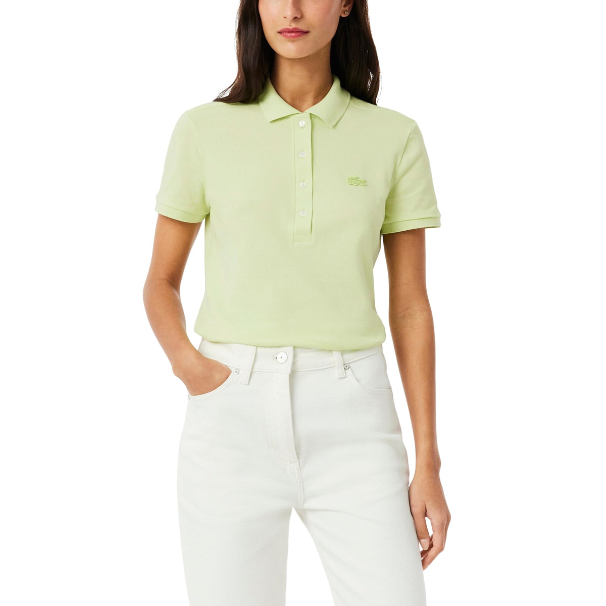 Womens Slim Fit Stretch Pique Polo Shirt