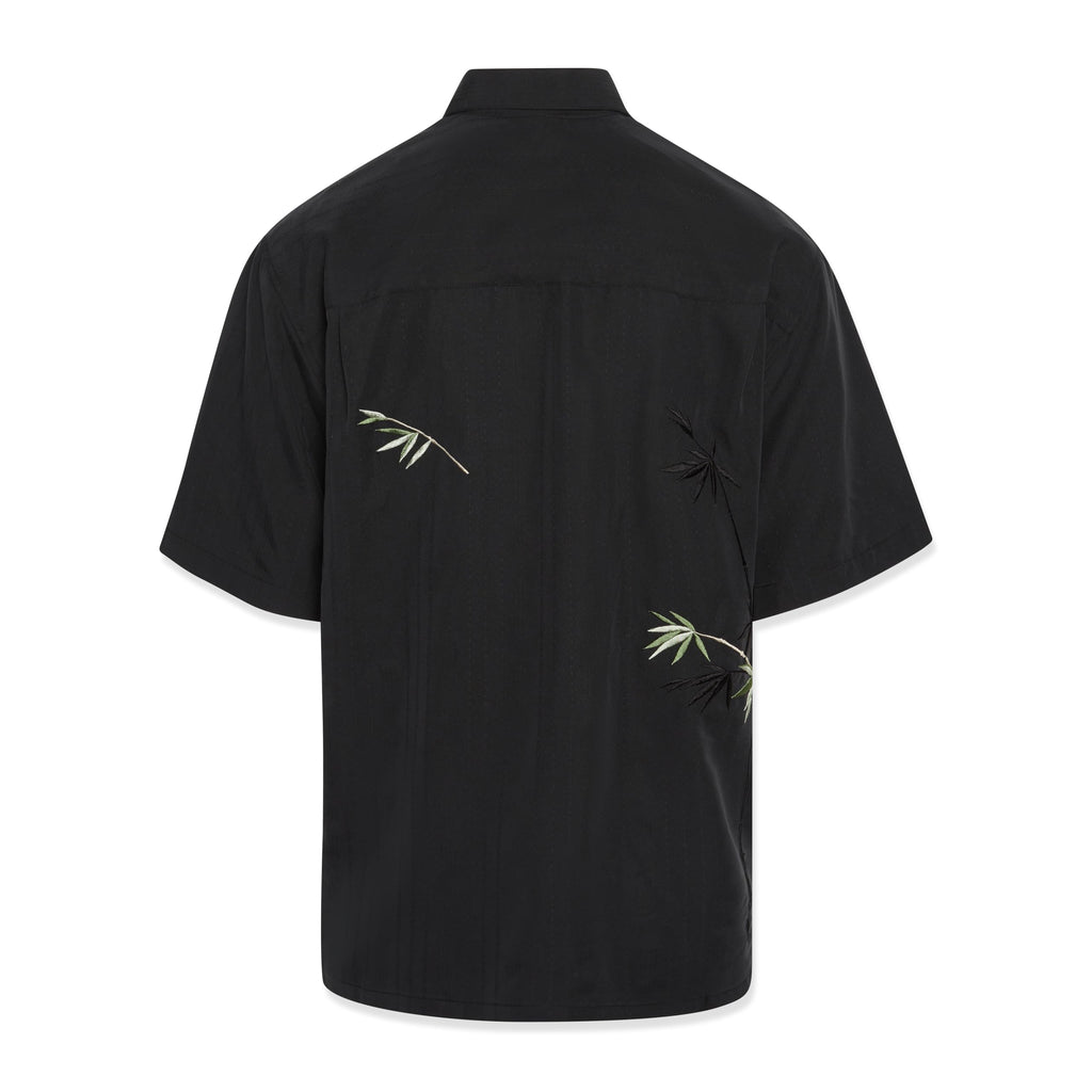 Mens Short Sleeve Bamboo Embroidered Casual Shirt