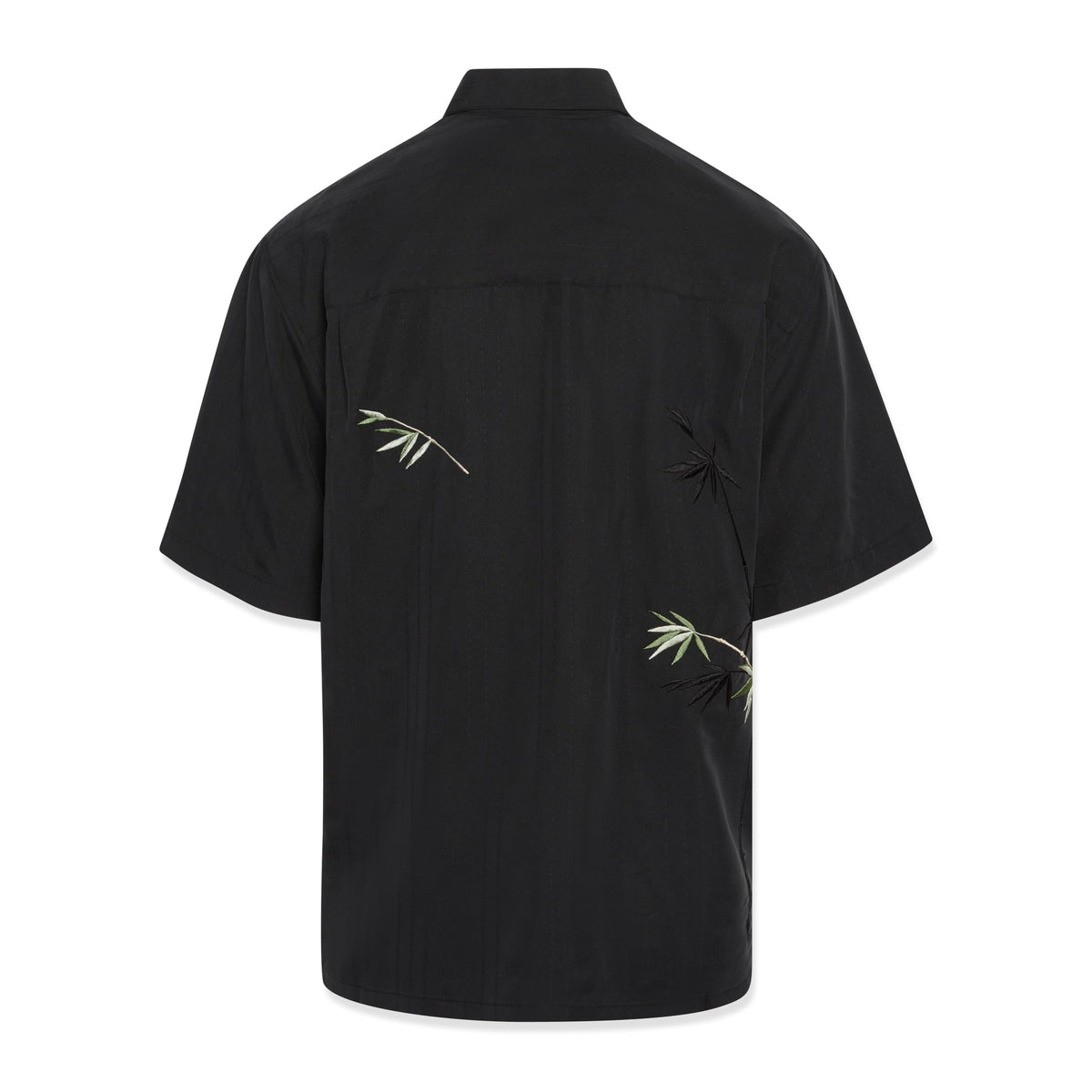 Mens Short Sleeve Bamboo Embroidered Casual Shirt