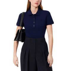 Womens Slim Fit Stretch Pique Polo Shirt