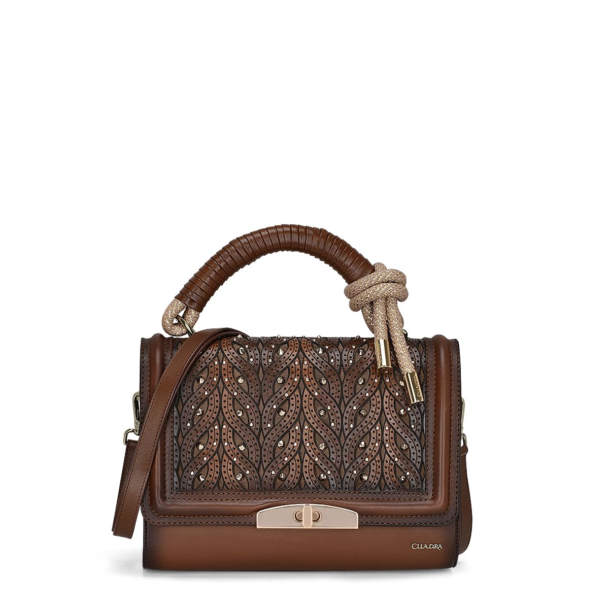 Womens Brown Genuine Leather Handbag