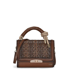 Womens Brown Genuine Leather Handbag
