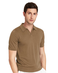 Mens Lightweight Merino Wool Short Sleeve Polo Shirt