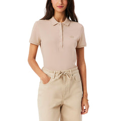 Womens Slim Fit Stretch Pique Polo Shirt