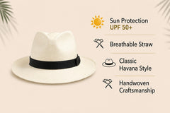 Lightweight Classic Havana Panama Straw Hat