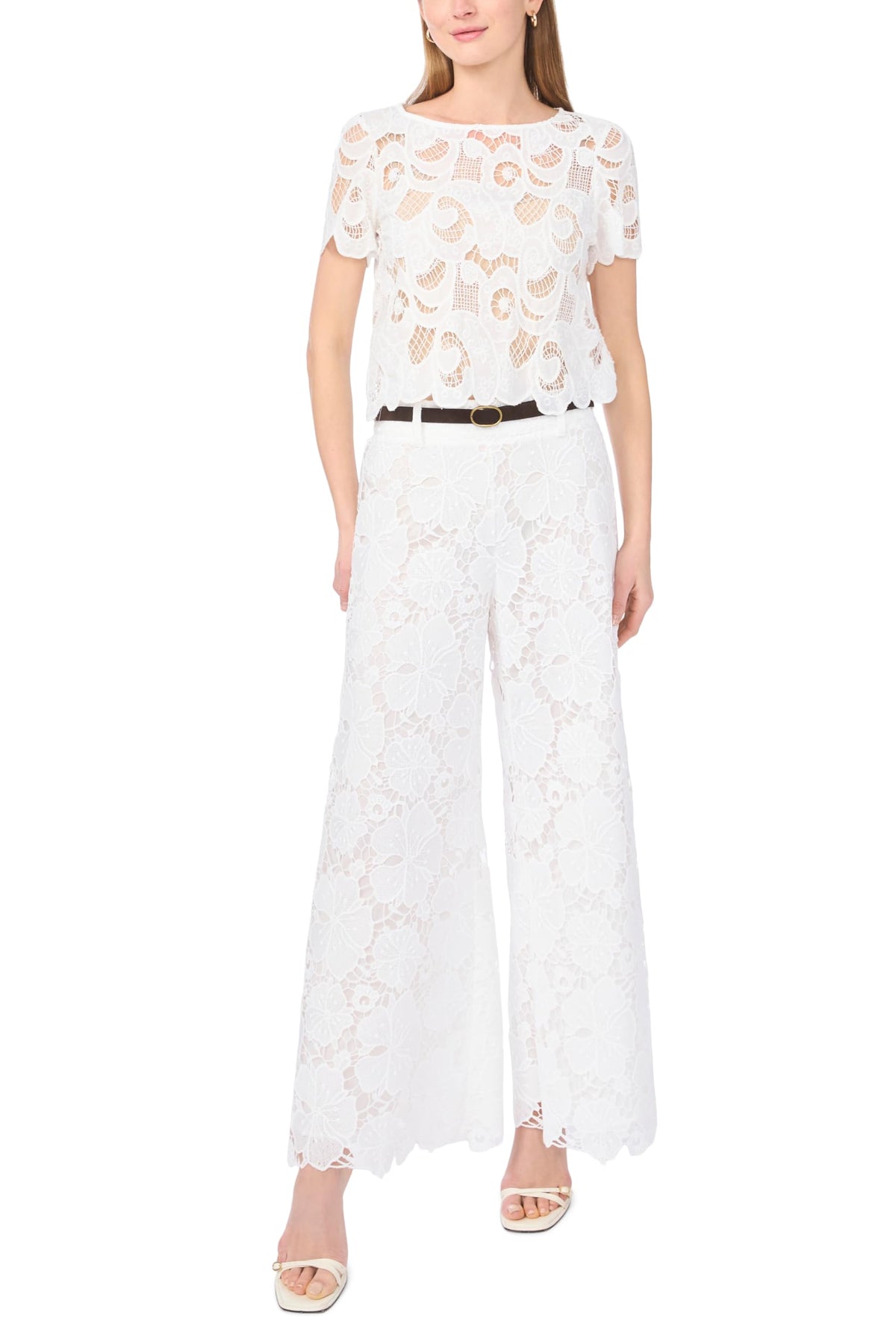 Women's Wide Leg Pull on Lace Pant
