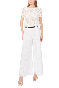Women's Wide Leg Pull on Lace Pant