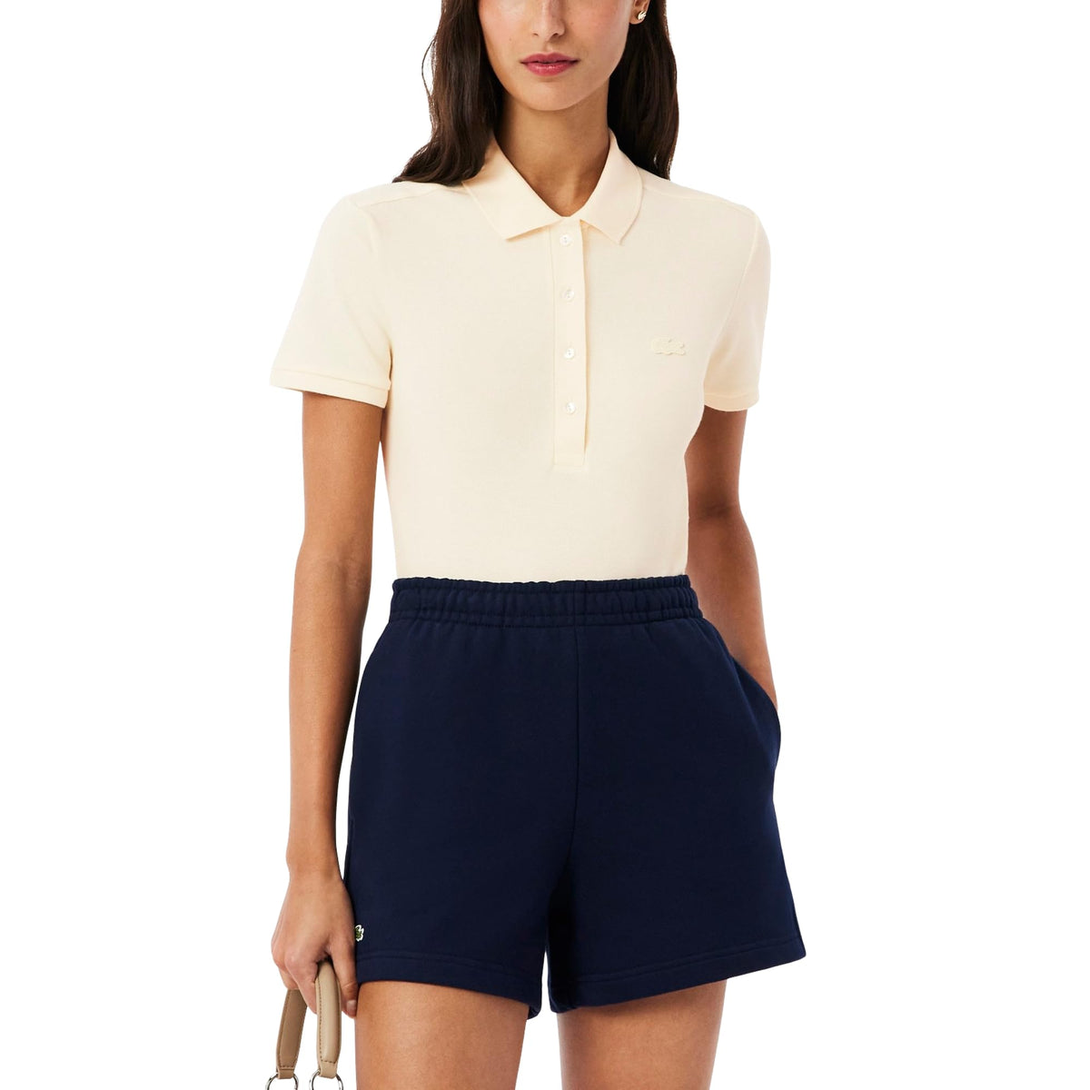 Womens Slim Fit Stretch Pique Polo Shirt