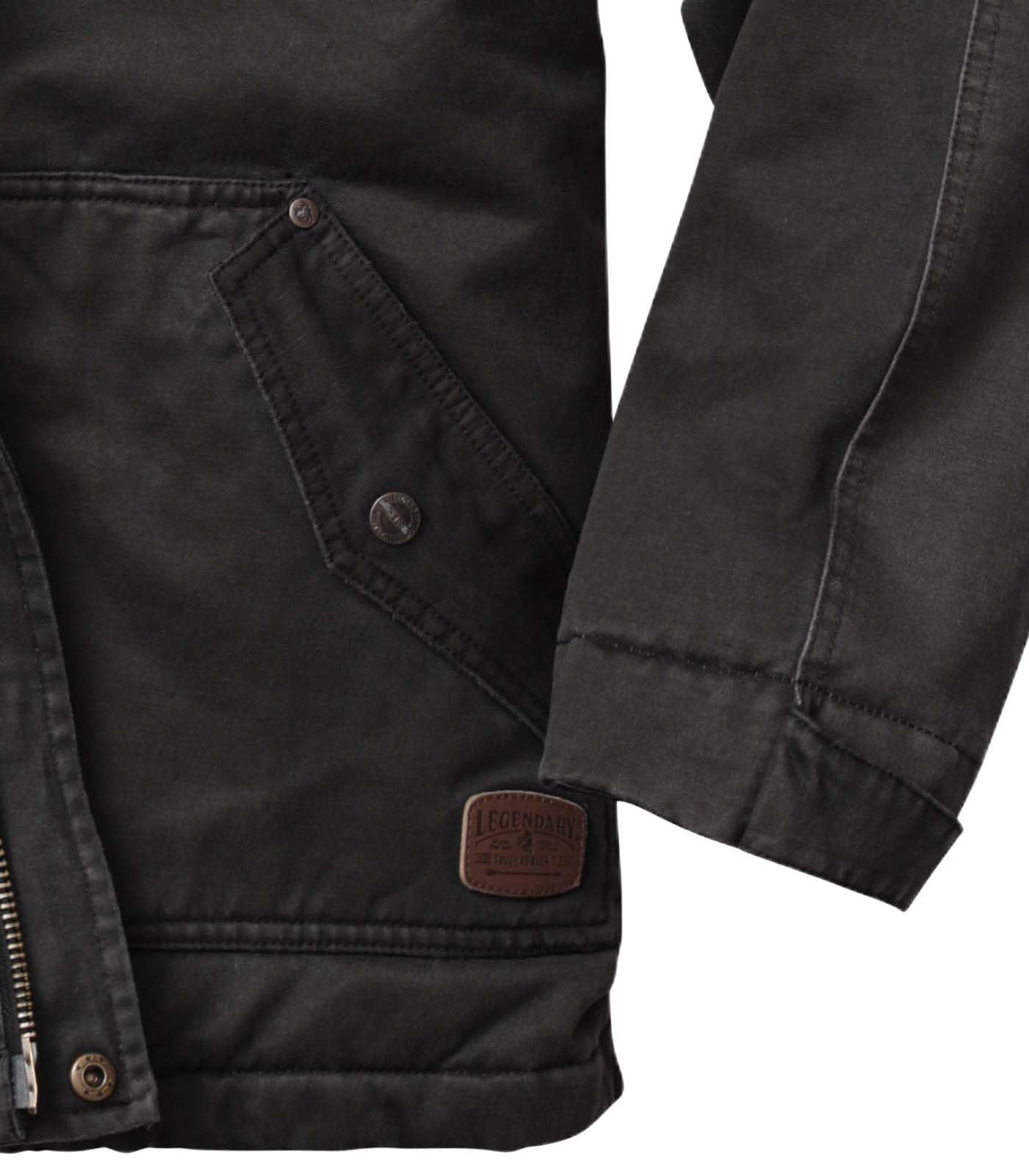 Mens Vintage Waxed Cotton Water Resistant Barn Chore Jacket