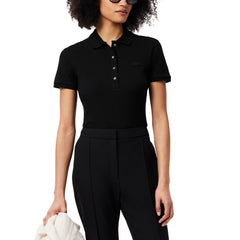 Womens Slim Fit Stretch Pique Polo Shirt