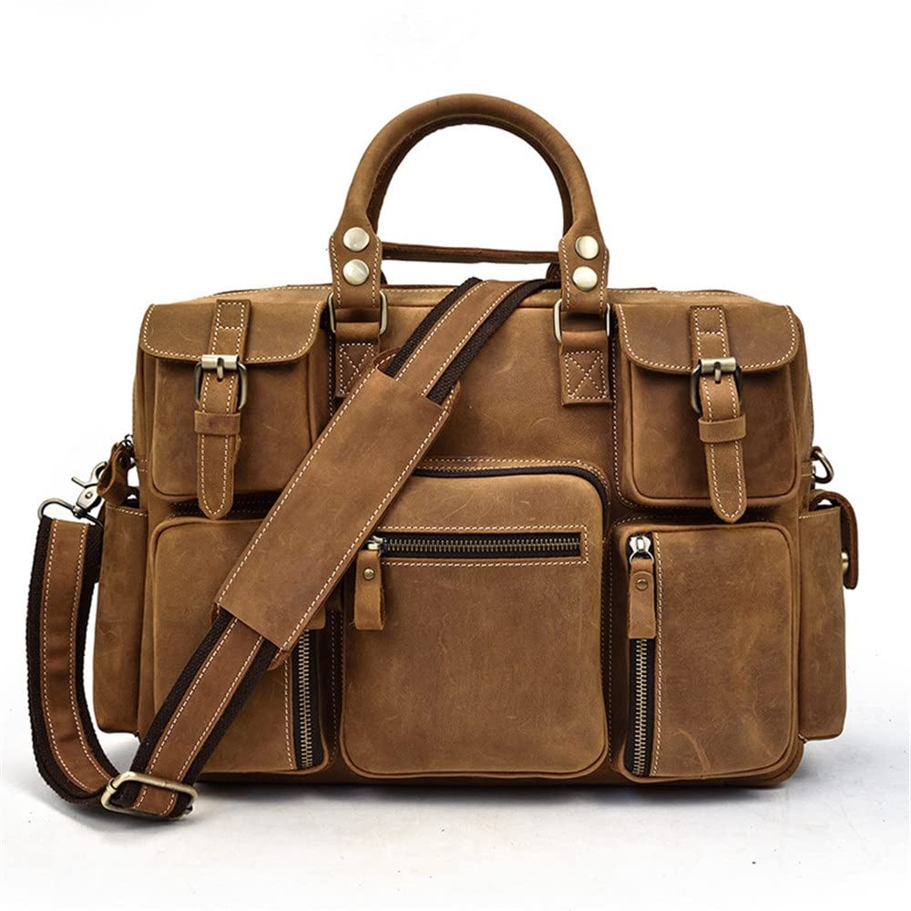 Mens Retro Briefcase Travel Crossbody Bag