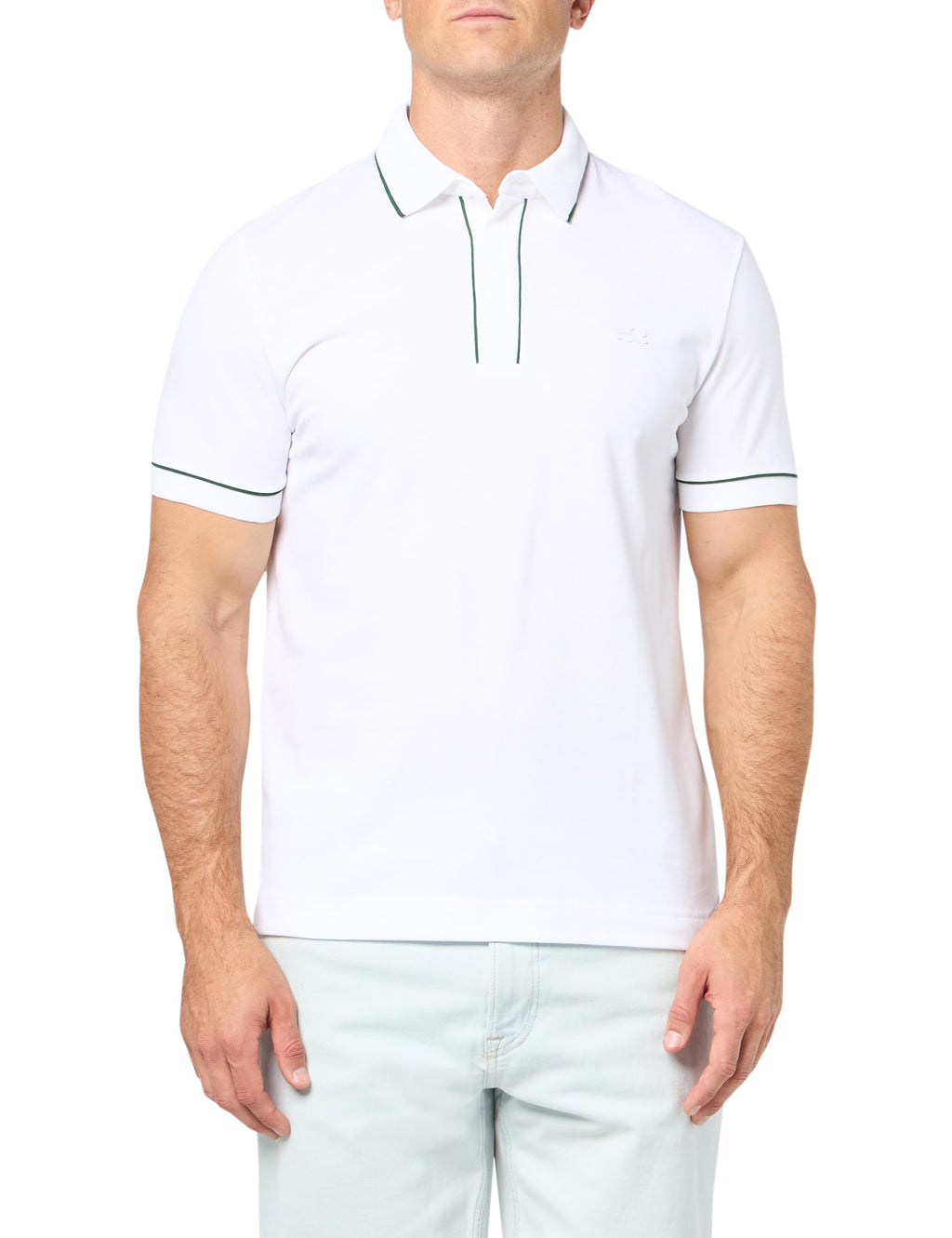Mens Regular Fit Contrast Stretch Pique Polo Shirt