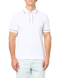 Mens Regular Fit Contrast Stretch Pique Polo Shirt