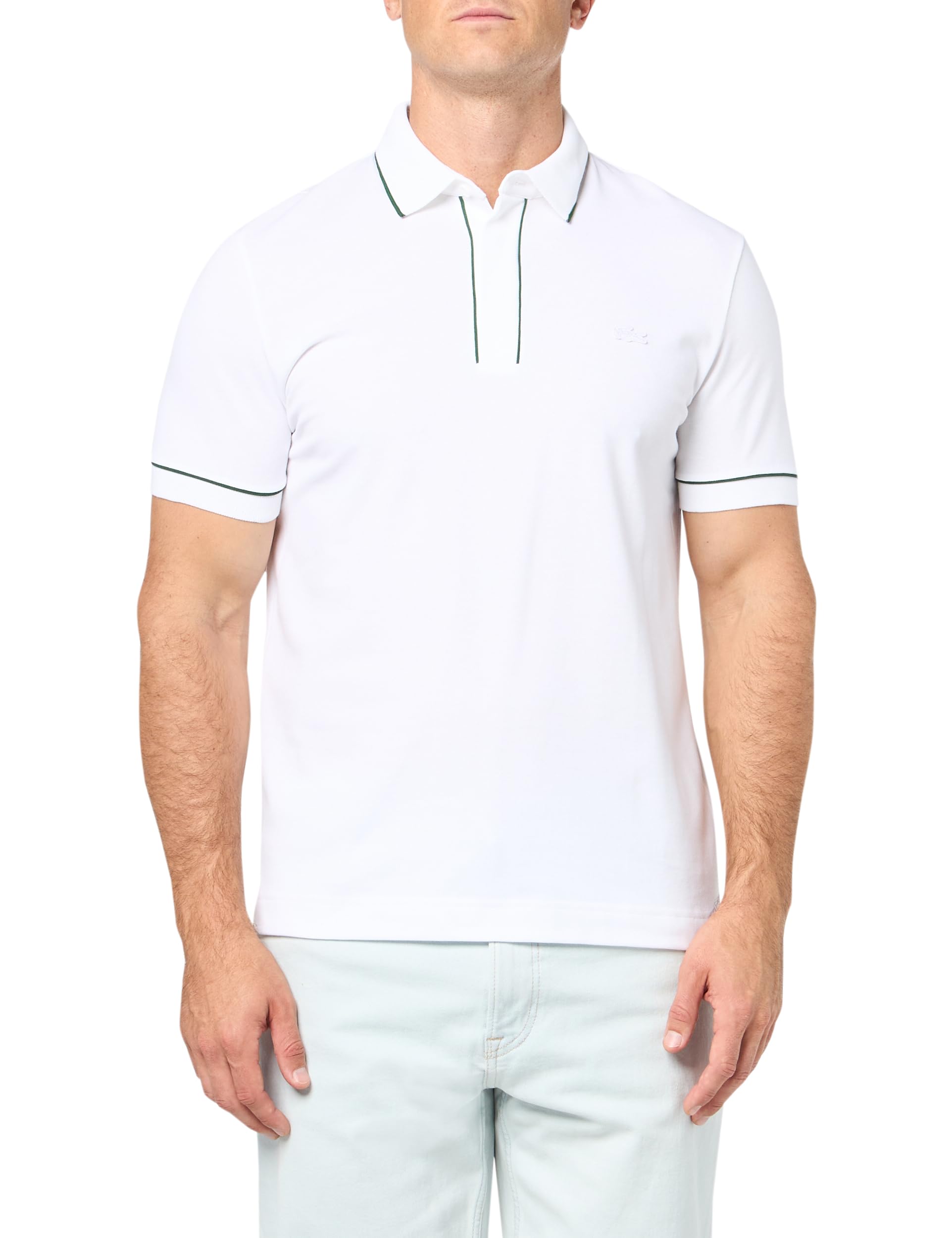 Mens Regular Fit Contrast Stretch Pique Polo Shirt