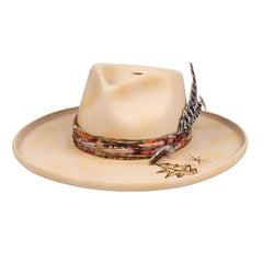 Vintage Distressed Wool Felt Pencil Brim Fedora Hat