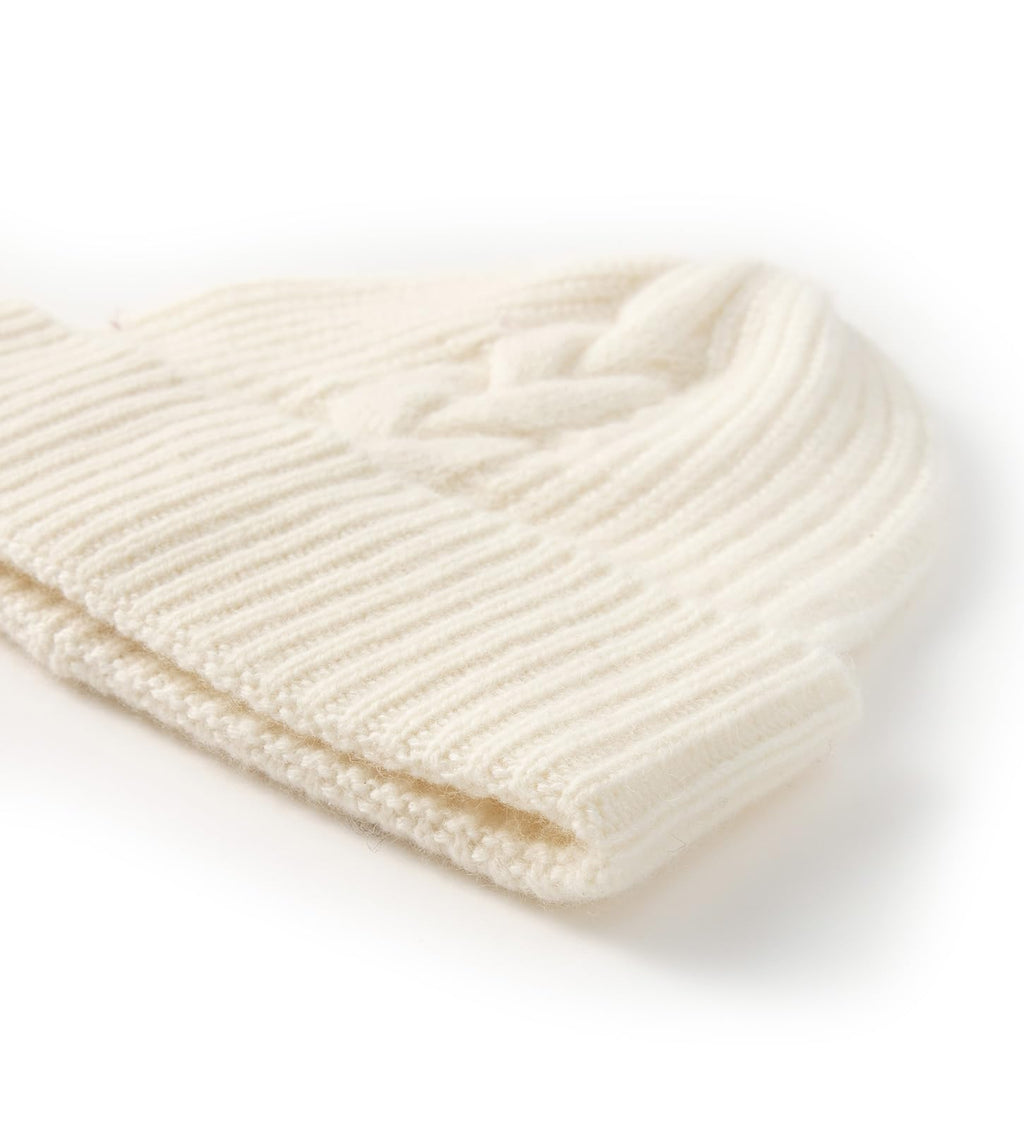 Womens Pure Cashmere Cable Knit Scarf Hat and Gloves Set