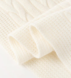 Womens Pure Cashmere Cable Knit Scarf Hat and Gloves Set