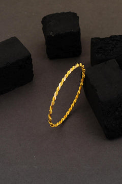 22K Yellow Gold Traditional Double Twisted Burma Bracelet for Women