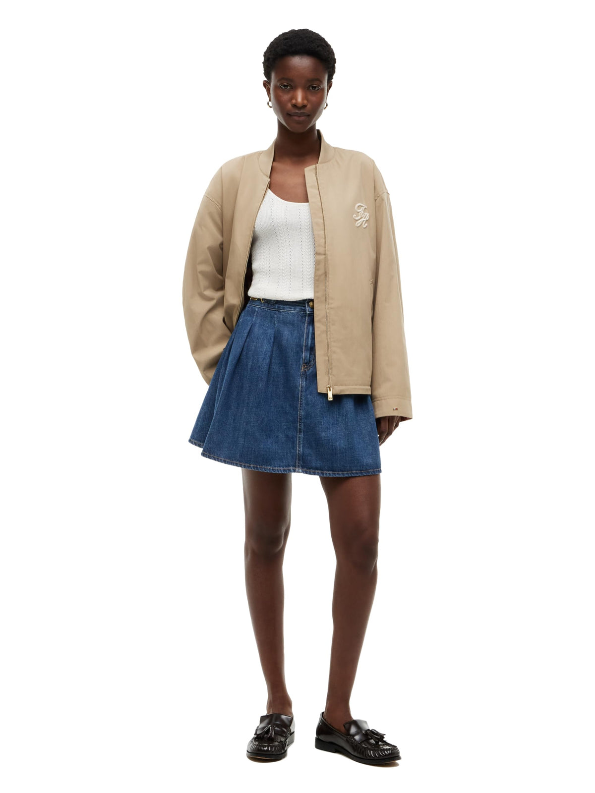 Lightweight Cotton Bomber Jacket Long Sleeve Varsity