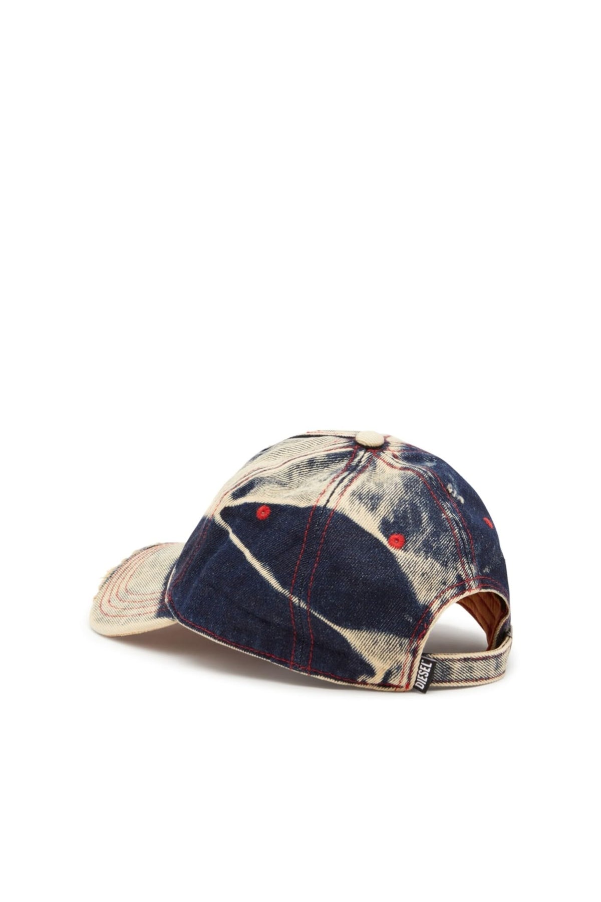 Distressed Multicolor Denim Baseball Cap for Men